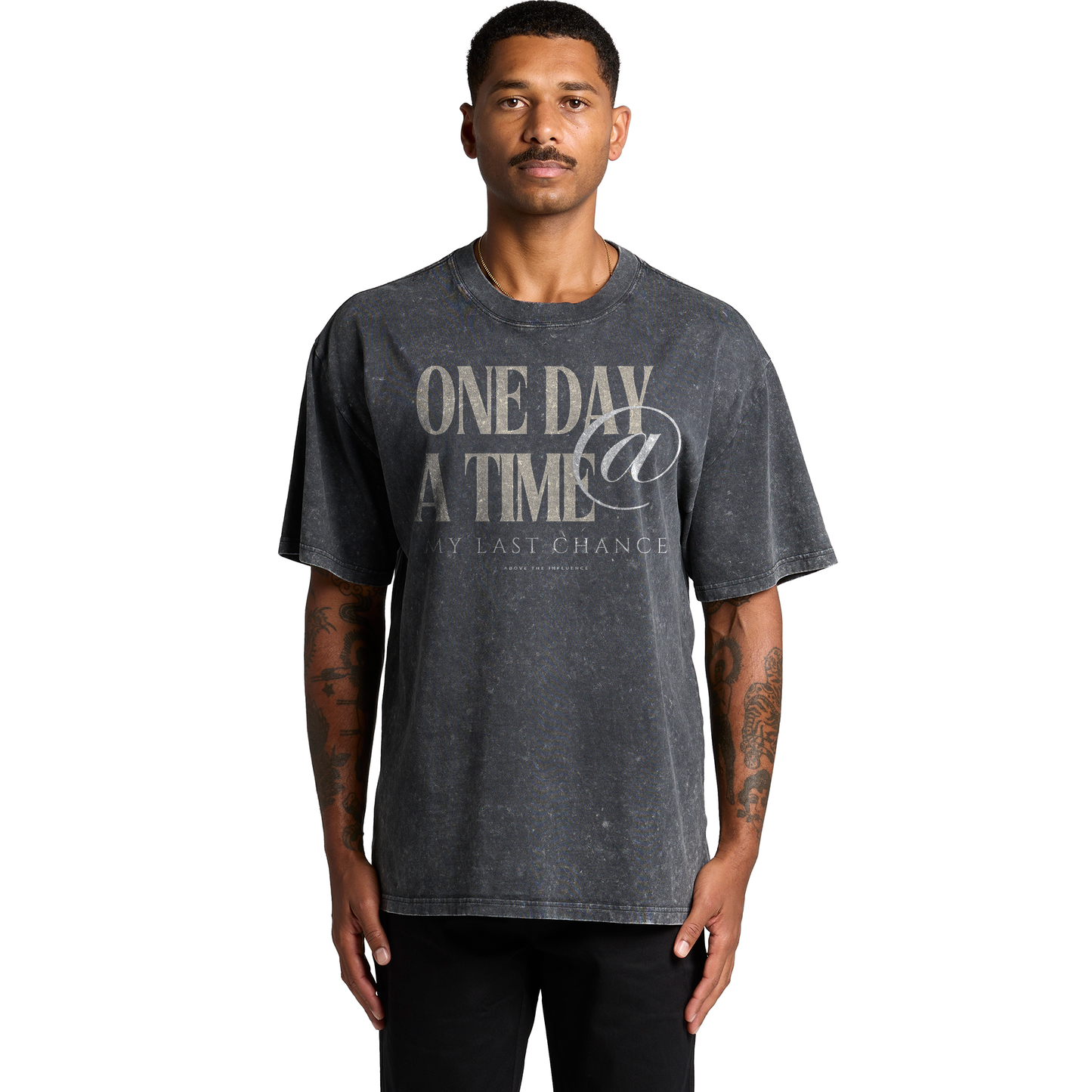 One Day @ A Time Oversized Fit Tee (Stone Wash)